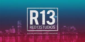 Red 13 Studios logo with Boston skyline